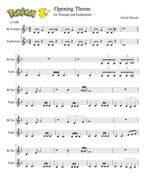 pokemon theme sheet music|pokemon theme trumpet sheet music.